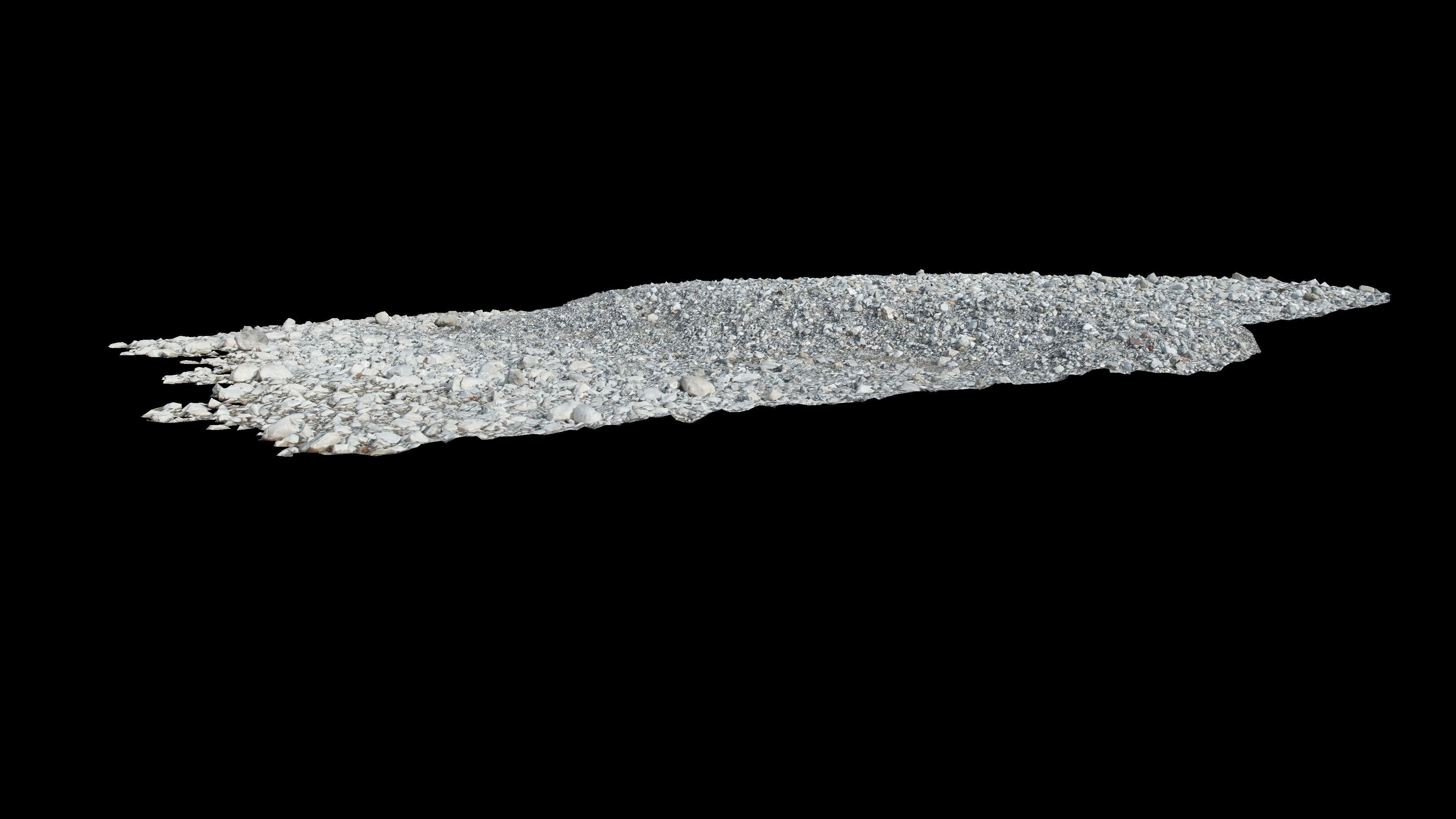 Alpine river fine gravel embankment Low-poly 3D model_6