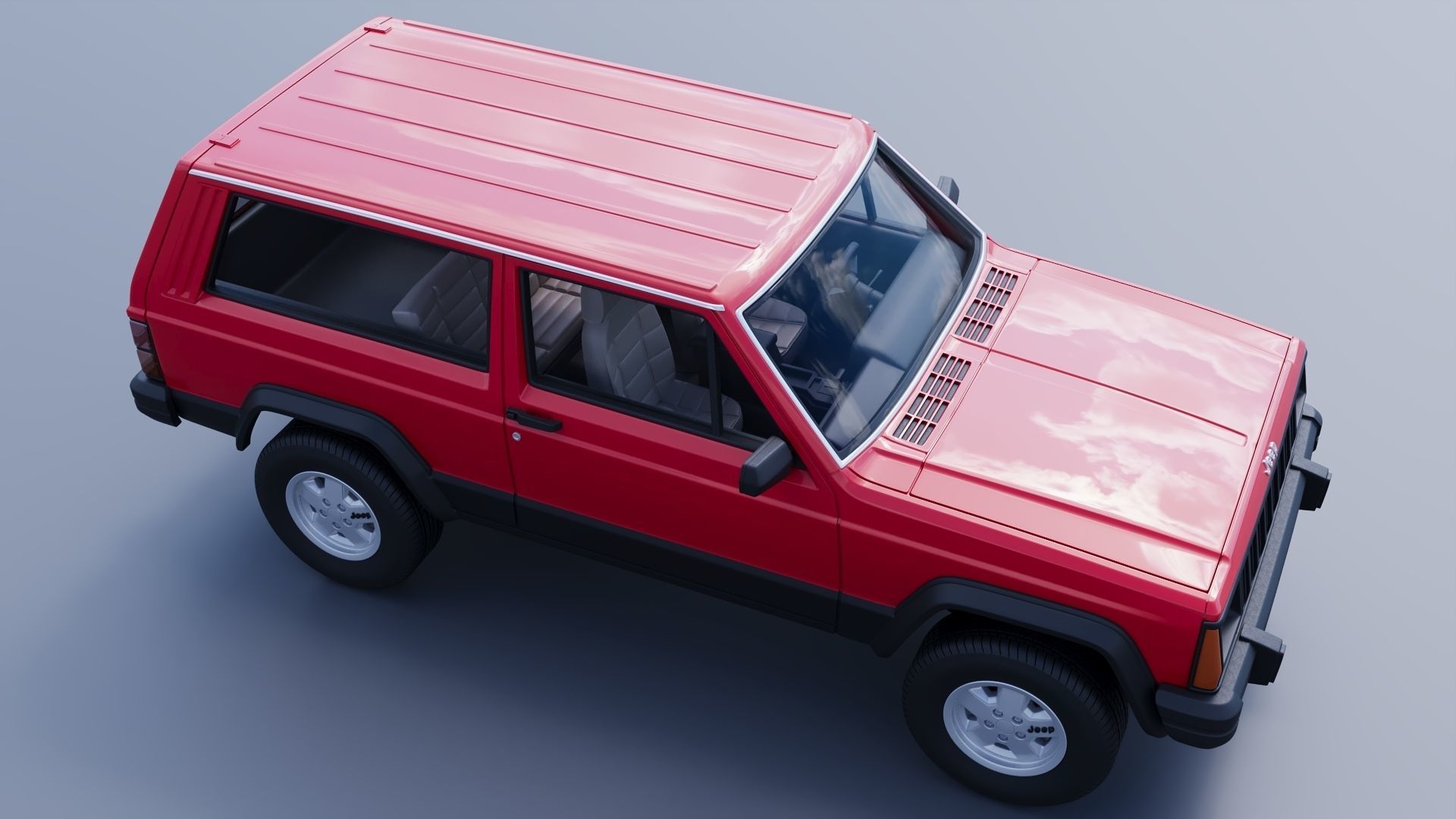 Jeep Cherokee XJ 2 Door 1984 3D print model_9