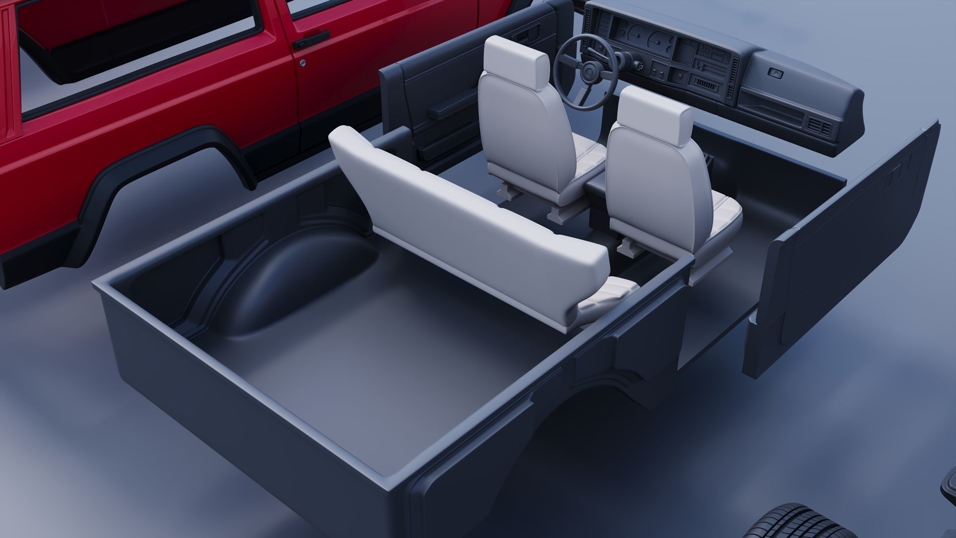 Jeep Cherokee XJ 2 Door 1984 3D print model_21