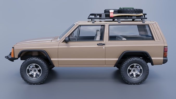 Jeep Cherokee XJ  2 Door 1984 Custom 3D print model 4