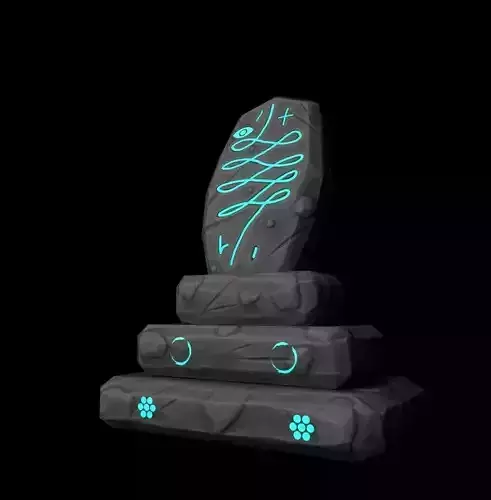 Asset Runic Rock Low-poly