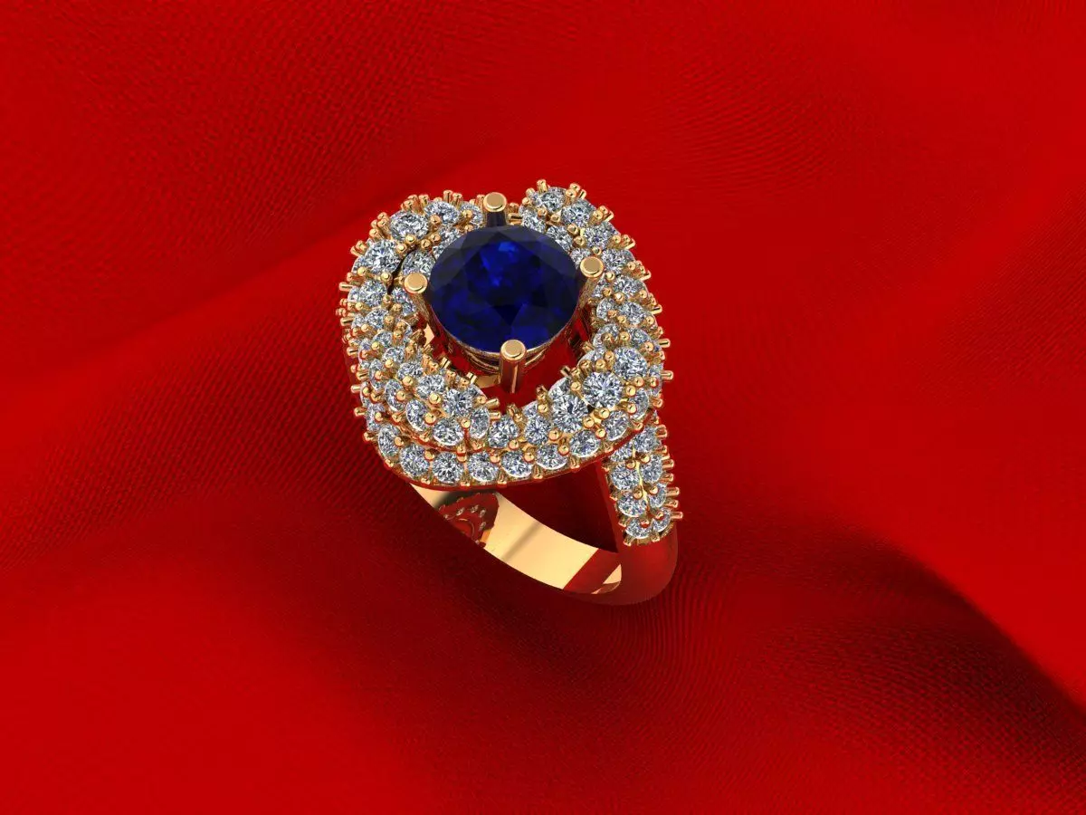 Creative Gemstone Ring  3D print model_0