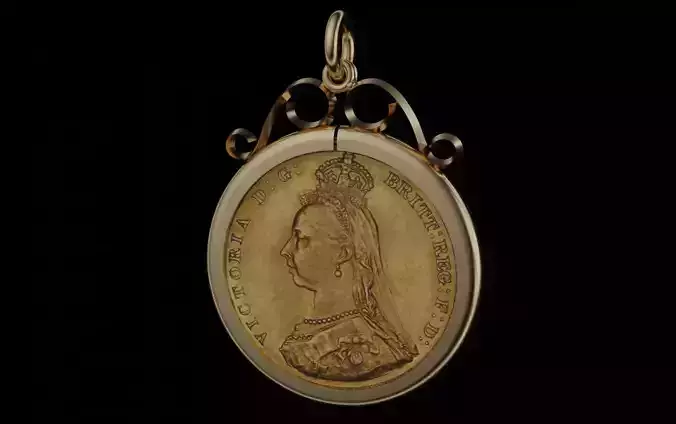 full gold sovereign coin frame mount bezel 3D print model