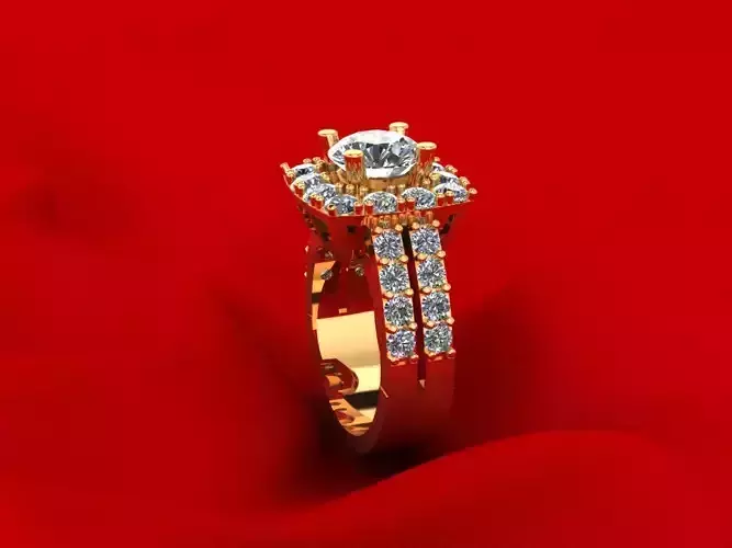 Side Stone Diamond Ring R1