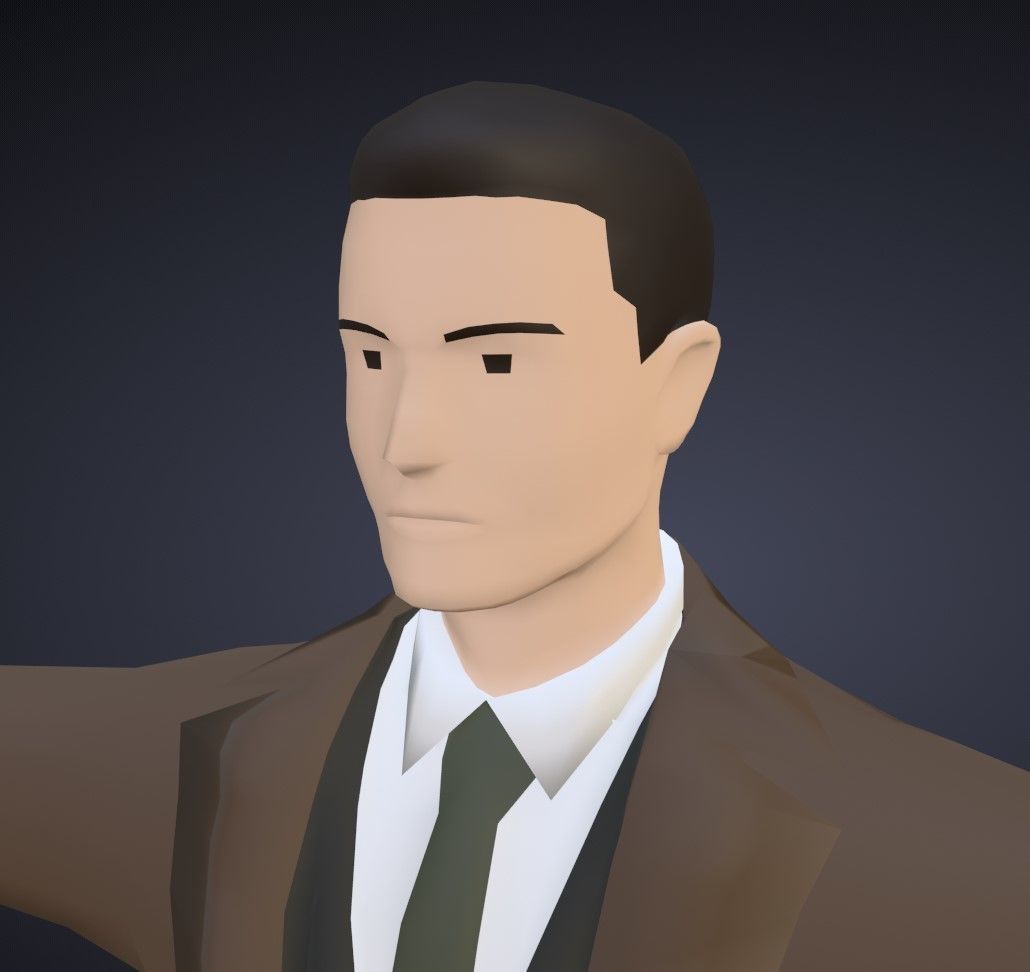 Stylized Detective Optimised Version Low-poly 3D model_10