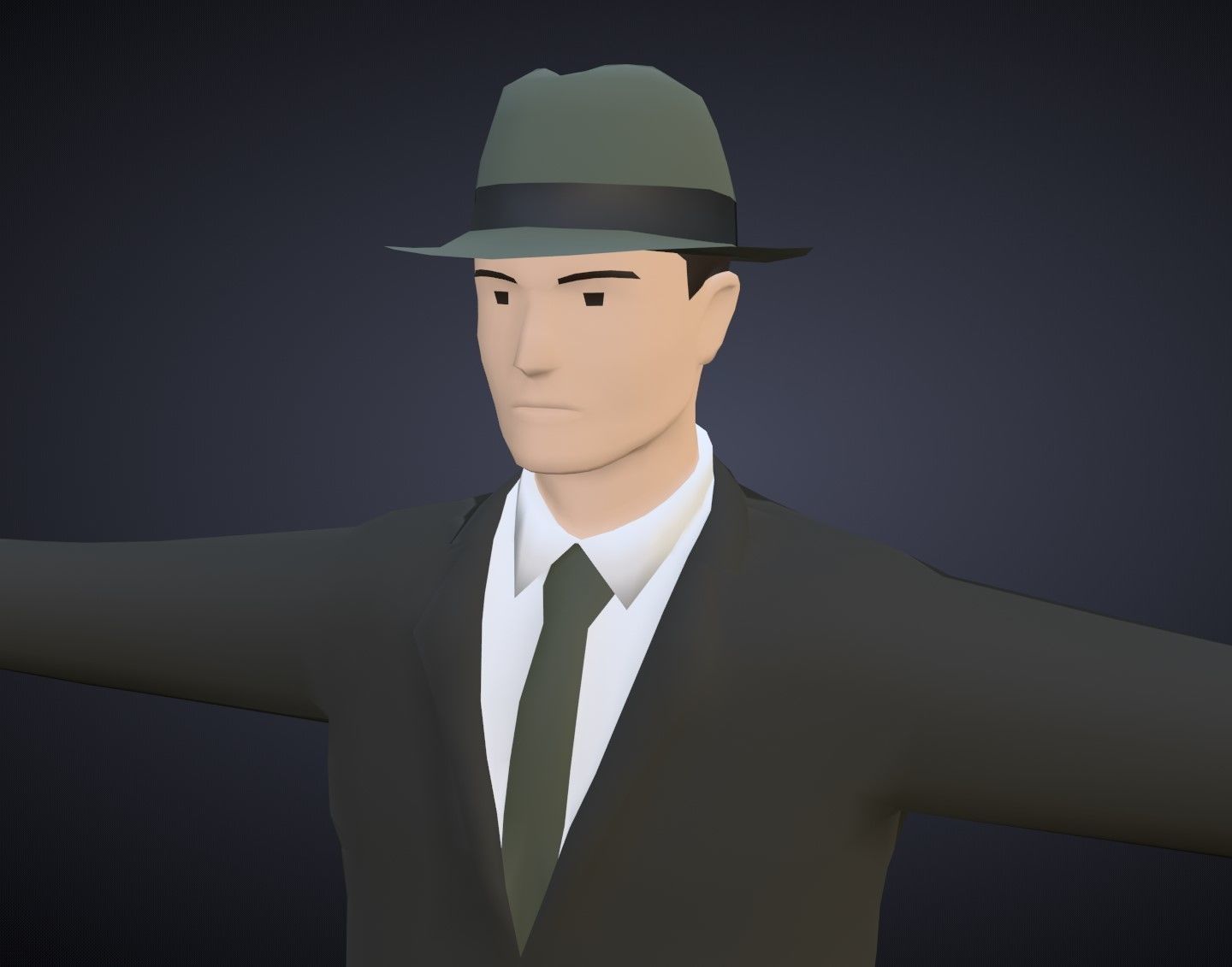 Stylized Detective Optimised Version Low-poly 3D model_7