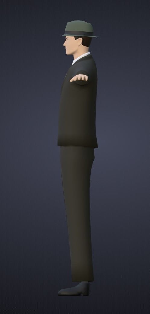 Stylized Detective Optimised Version Low-poly 3D model_13