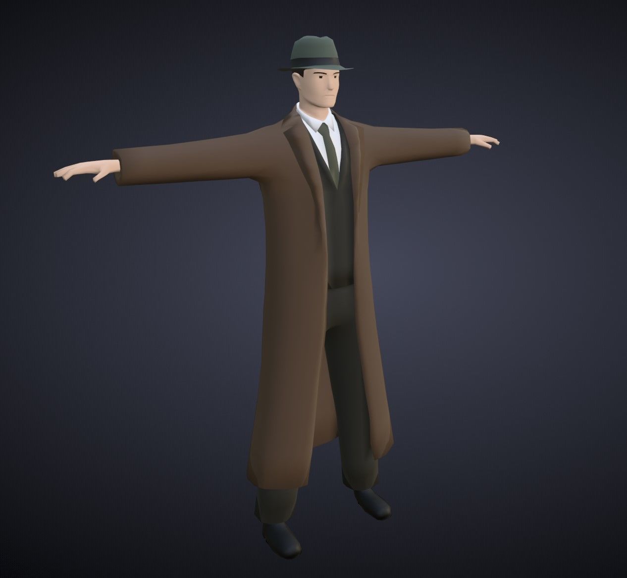 Stylized Detective Optimised Version Low-poly 3D model_2