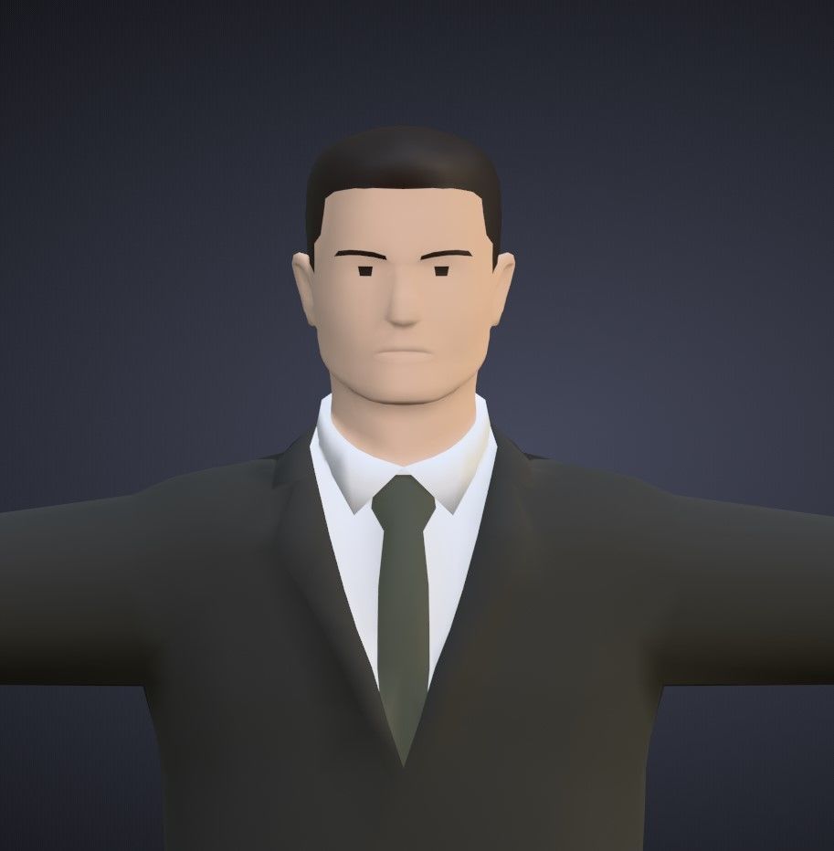 Stylized Detective Optimised Version Low-poly 3D model_9