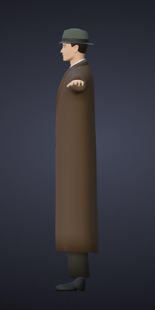 Stylized Detective Optimised Version Low-poly 3D model_12