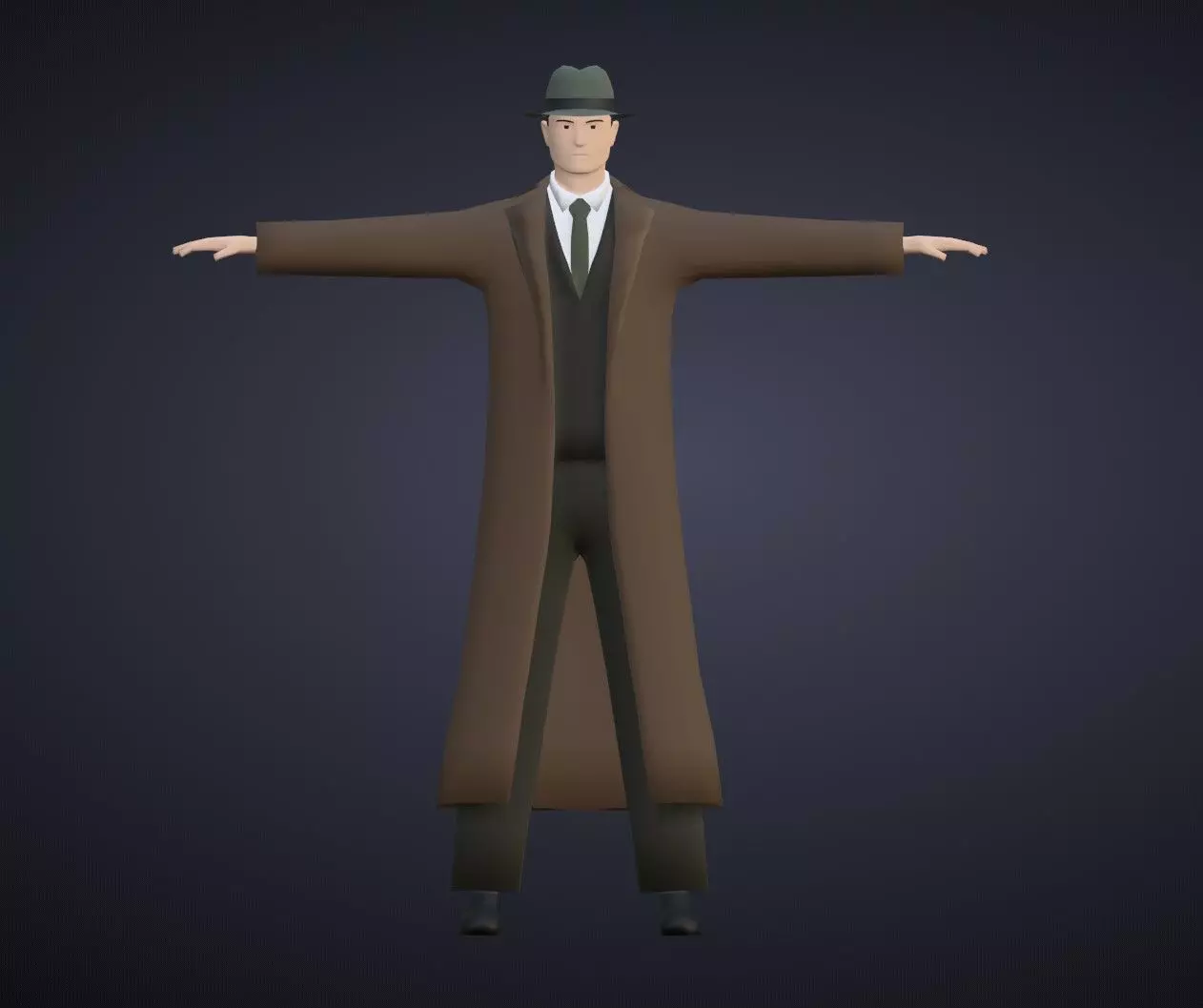 Stylized Detective Optimised Version Low-poly 3D model_0