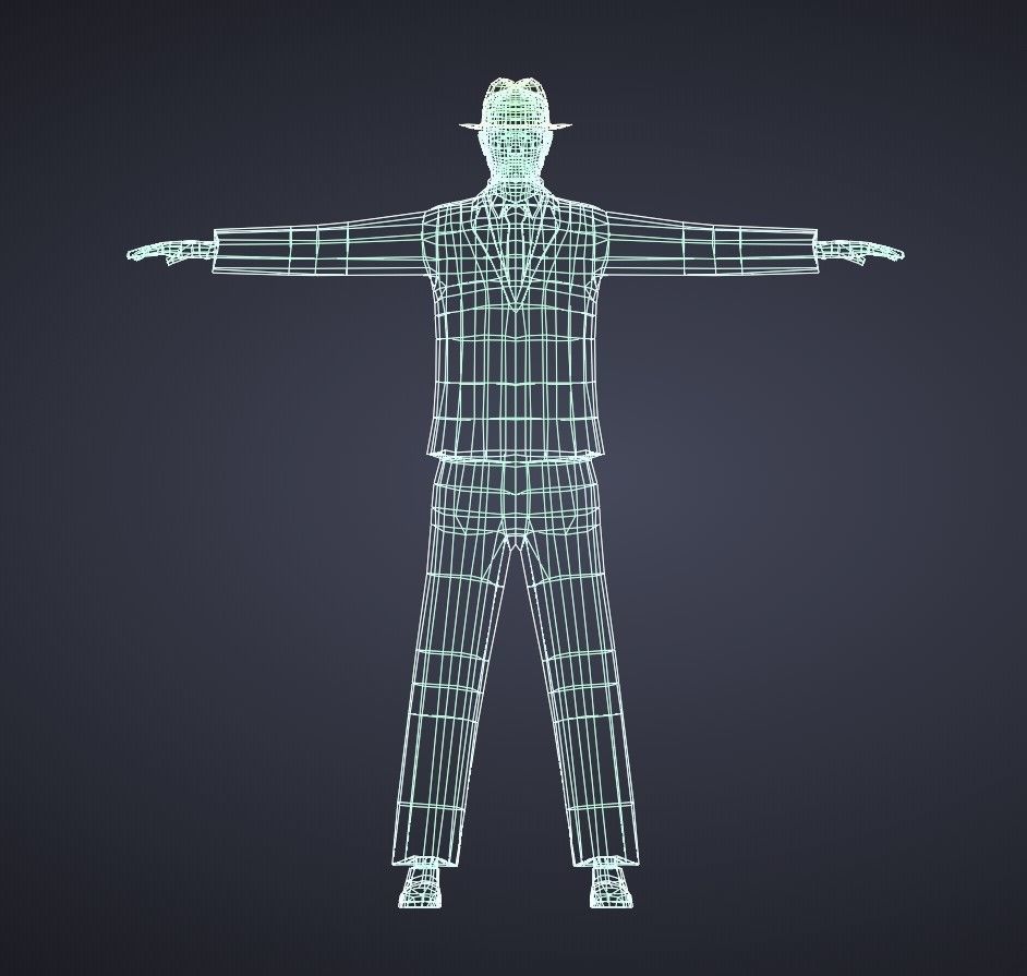 Stylized Detective Optimised Version Low-poly 3D model_15