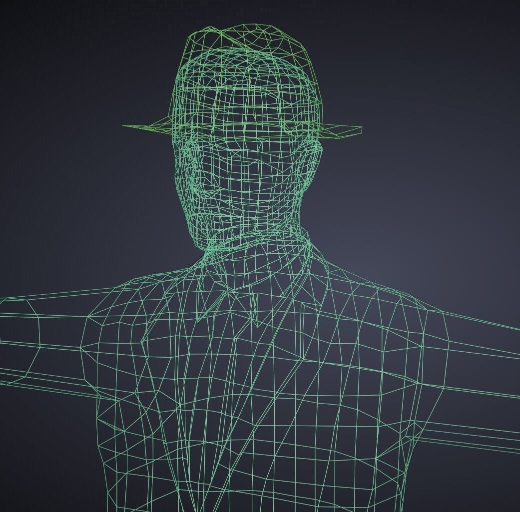 Stylized Detective Optimised Version Low-poly 3D model_17