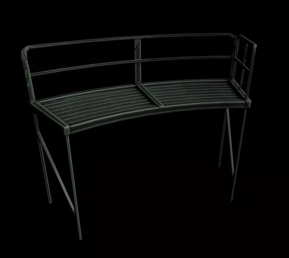 Asset Elevated Fence Low-Poly Low-poly 3D model_0
