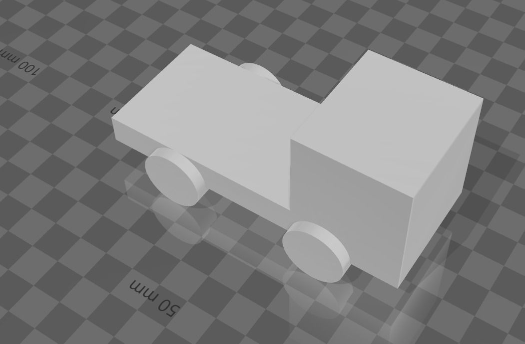 Simple 3D Truck 3D model_1
