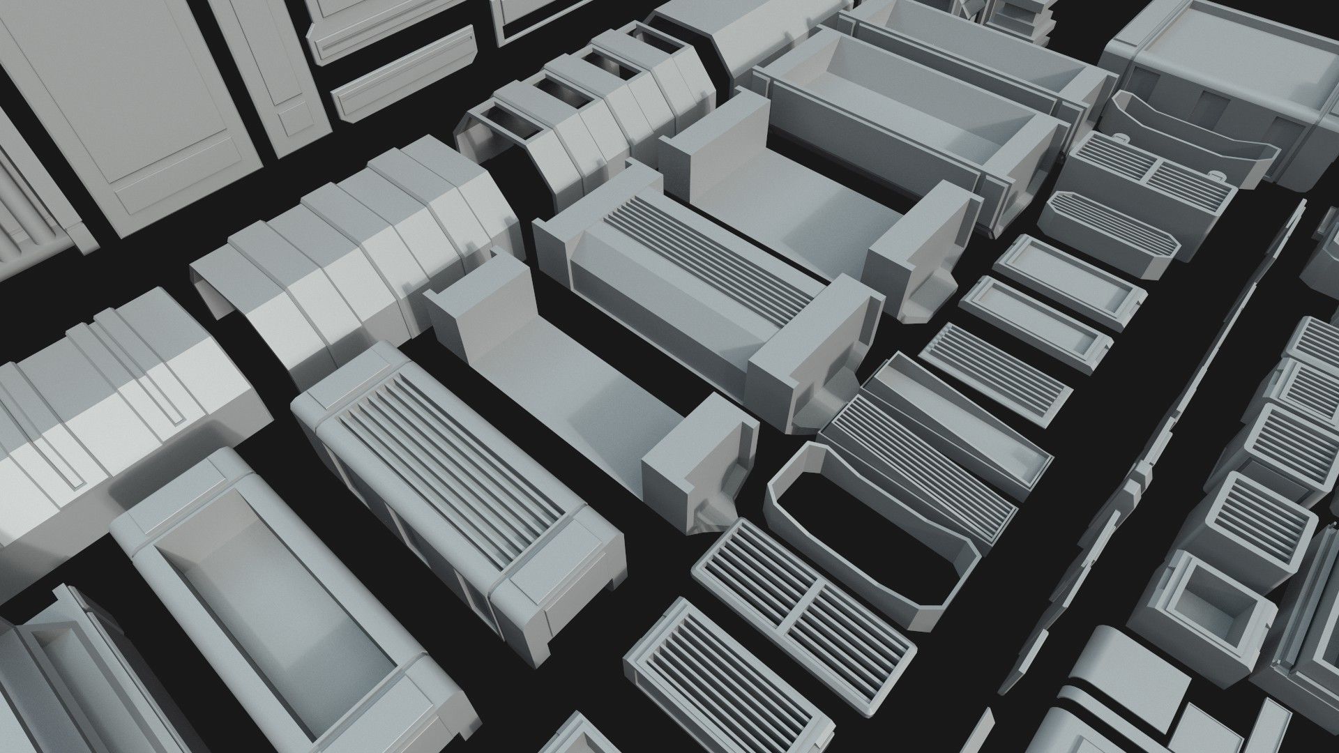 Kitbash Mechanical SciFi - 200 Element Low-poly 3D model_2