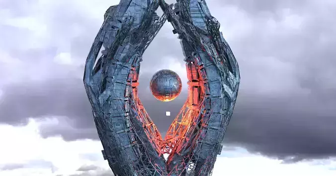 Sci fi eclipse monolith Globe tower
