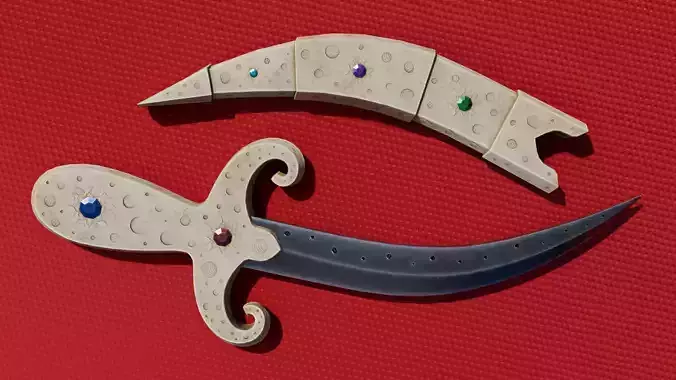 3D Low Poly Realistic Old Dagger with 2 PRO Design