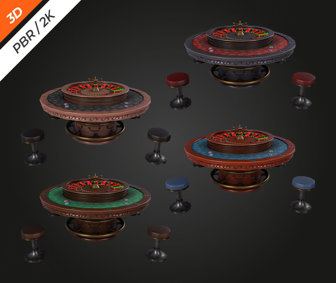 Casino Pack Low-poly 3D model_7