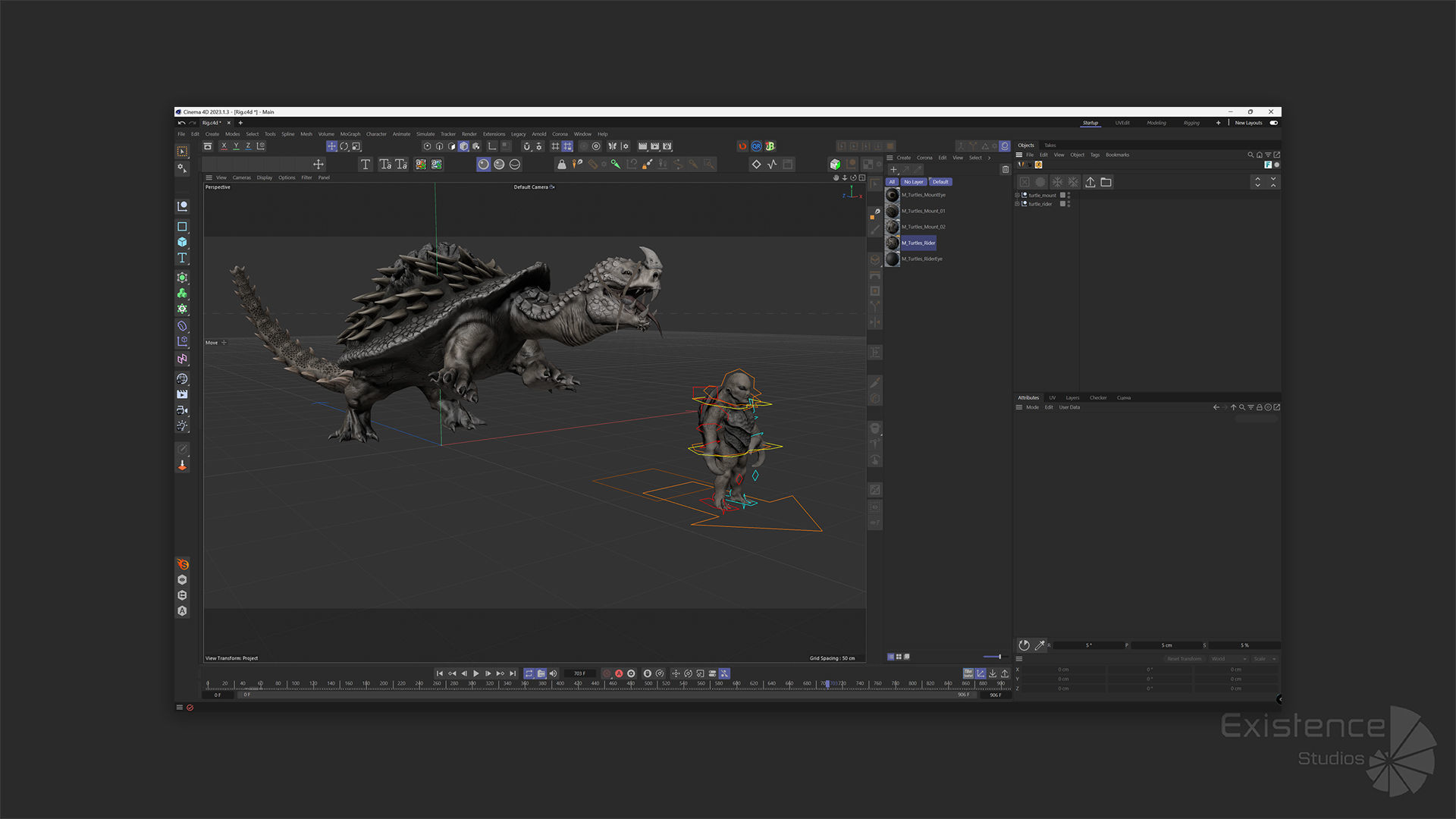 Turtle Mount Rider - Tortilla Ryder Creature Riding Reptile - 21 Low-poly 3D model_10