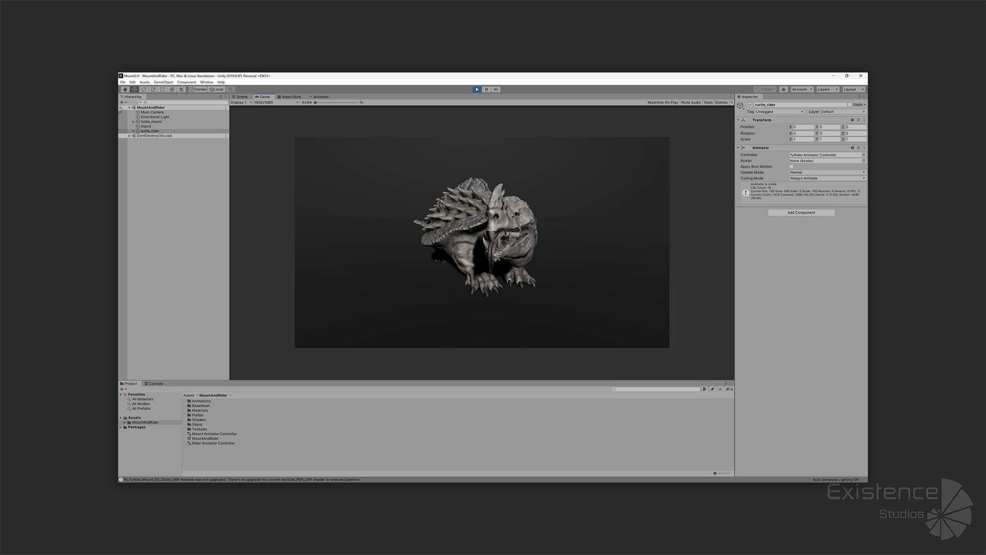 Turtle Mount Rider - Tortilla Ryder Creature Riding Reptile - 21 Low-poly 3D model_12