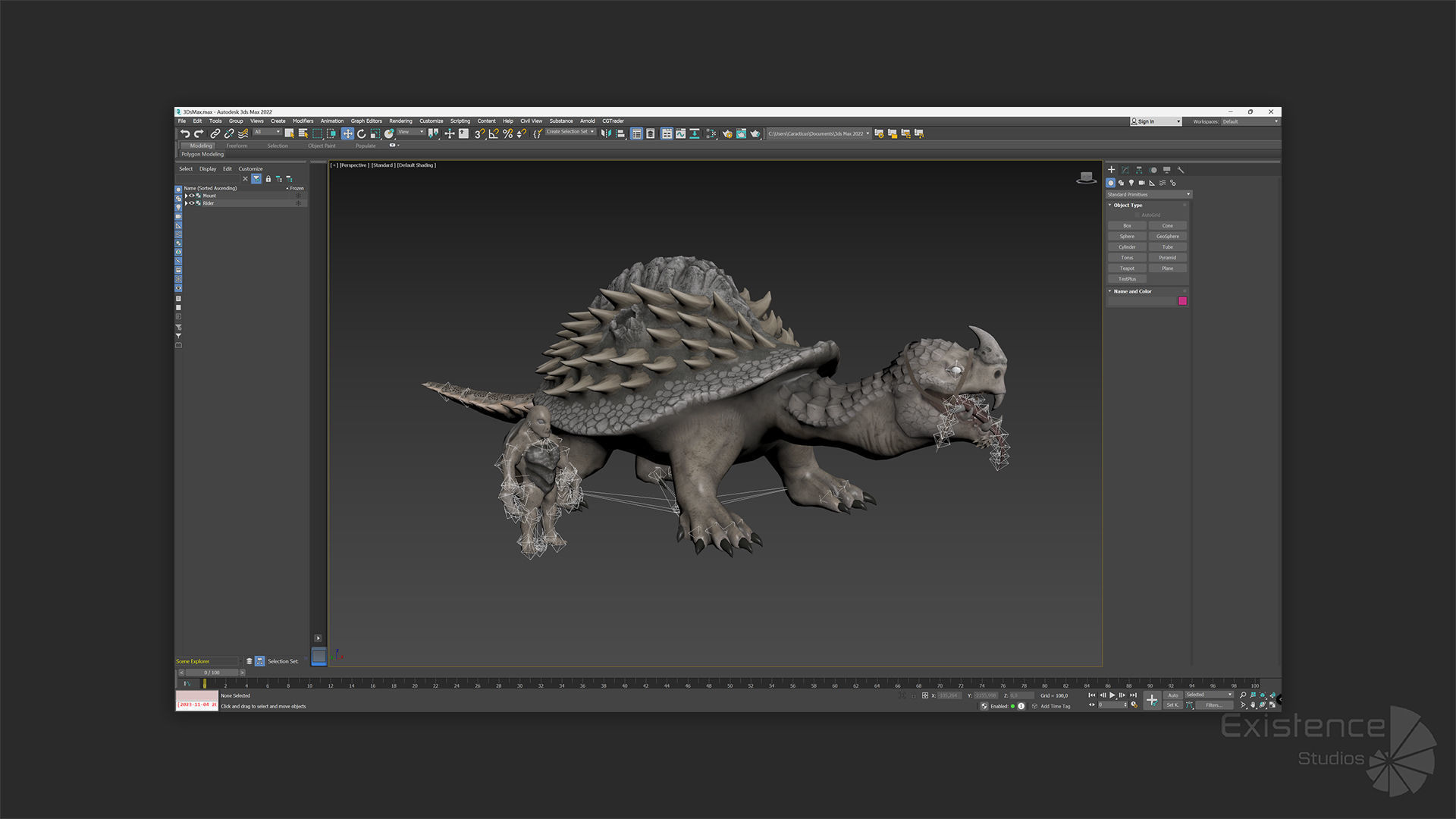 Turtle Mount Rider - Tortilla Ryder Creature Riding Reptile - 21 Low-poly 3D model_9