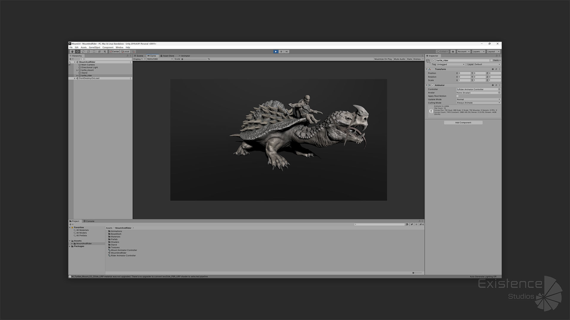 Turtle Mount Rider - Tortilla Ryder Creature Riding Reptile - 21 Low-poly 3D model_14