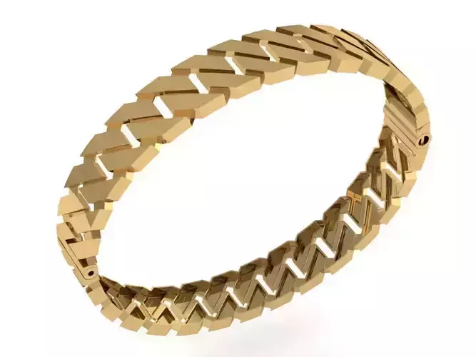 Direct casting gold bracelet 3D model