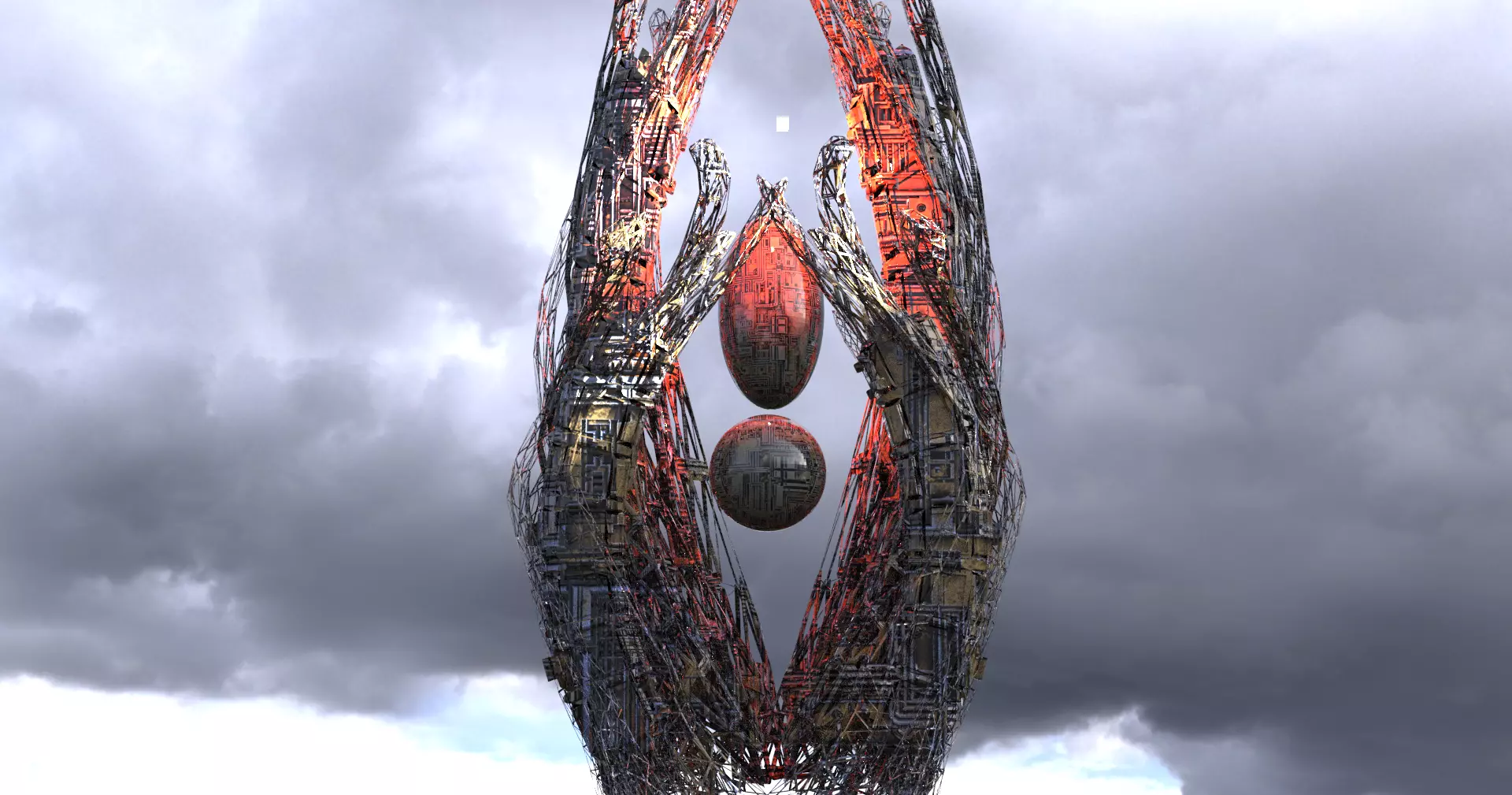 Dragon Egg Globe Eclipse tower 3D model_0