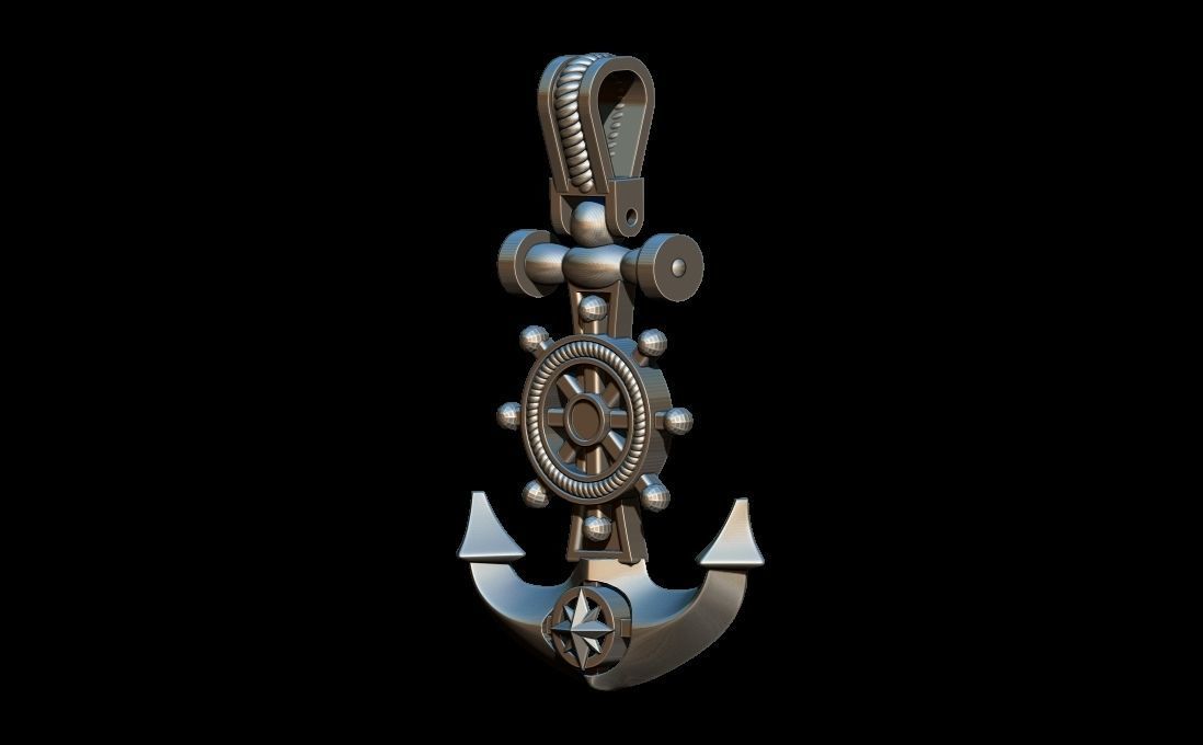 Anchor pendant 3D print model_2