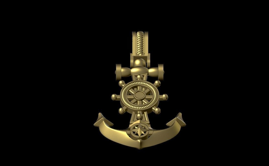 Anchor pendant 3D print model_1