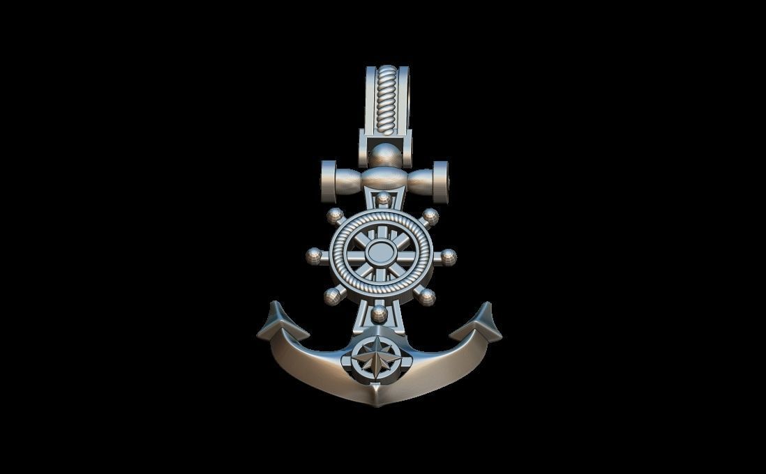 Anchor pendant 3D print model_3