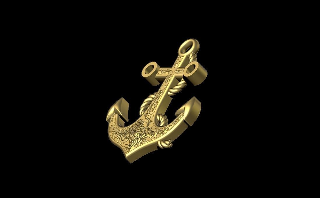 Anchor pendant 3D print model_2
