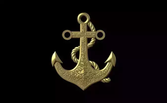 Anchor pendant 3D print model