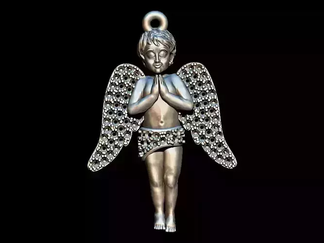 Angel pendant with gems