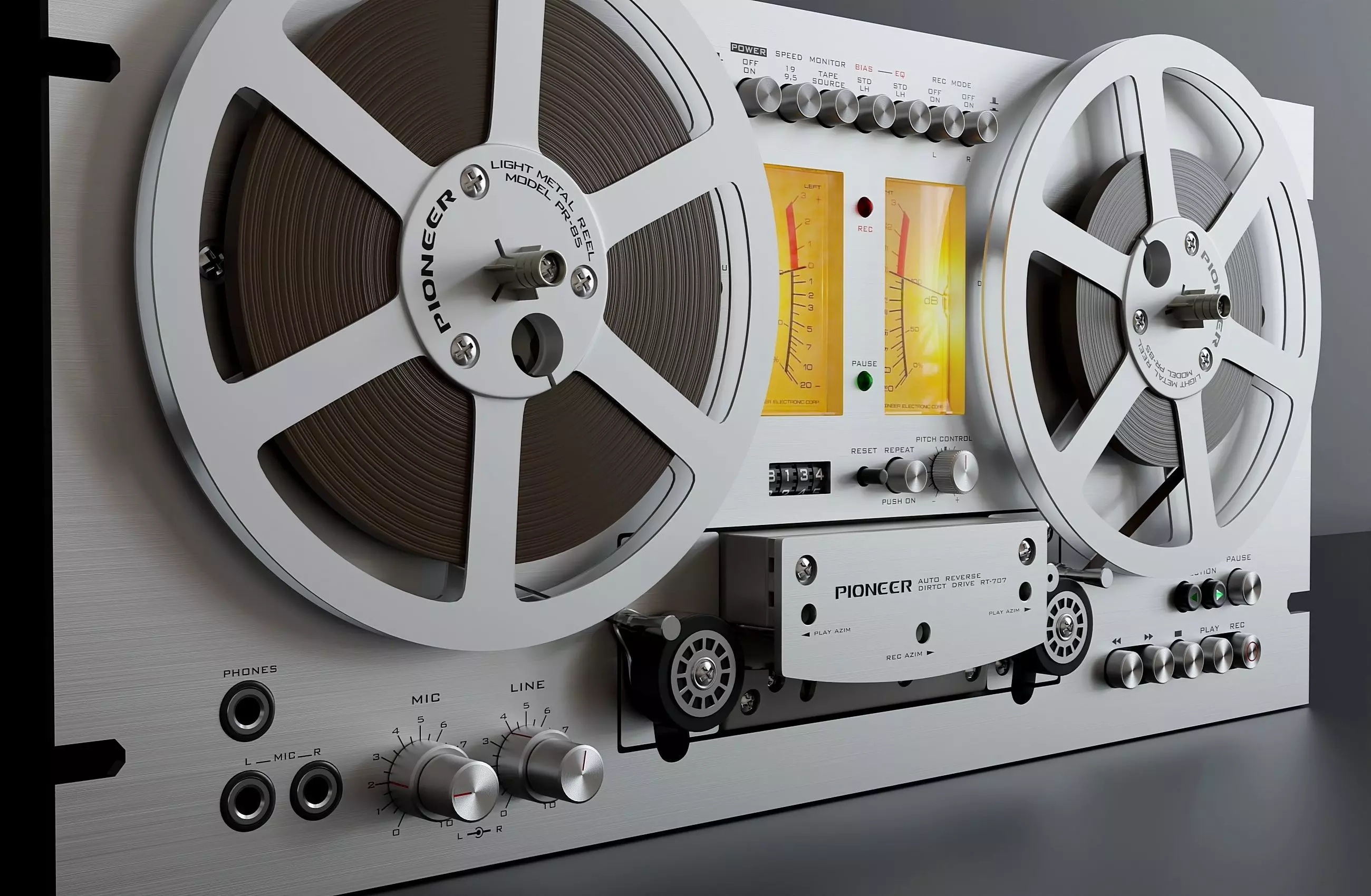 Vintage reel to reel deck 707 3D model