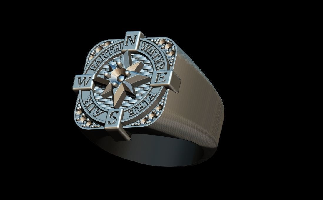 Compass Ring 3D print model_2