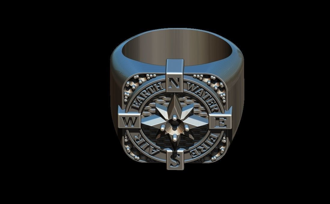 Compass Ring 3D print model_4