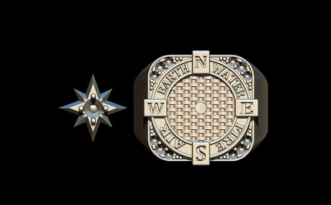 Compass Ring 3D print model_6