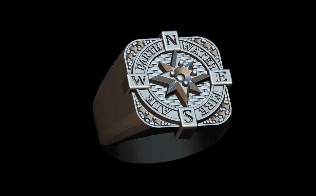 Compass Ring 3D print model_1