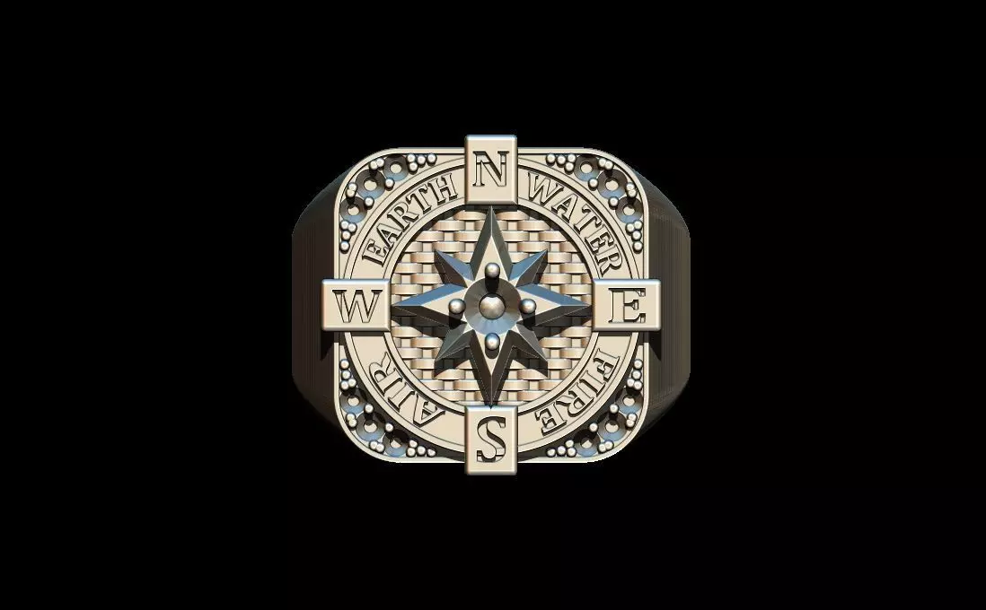 Compass Ring 3D print model_0