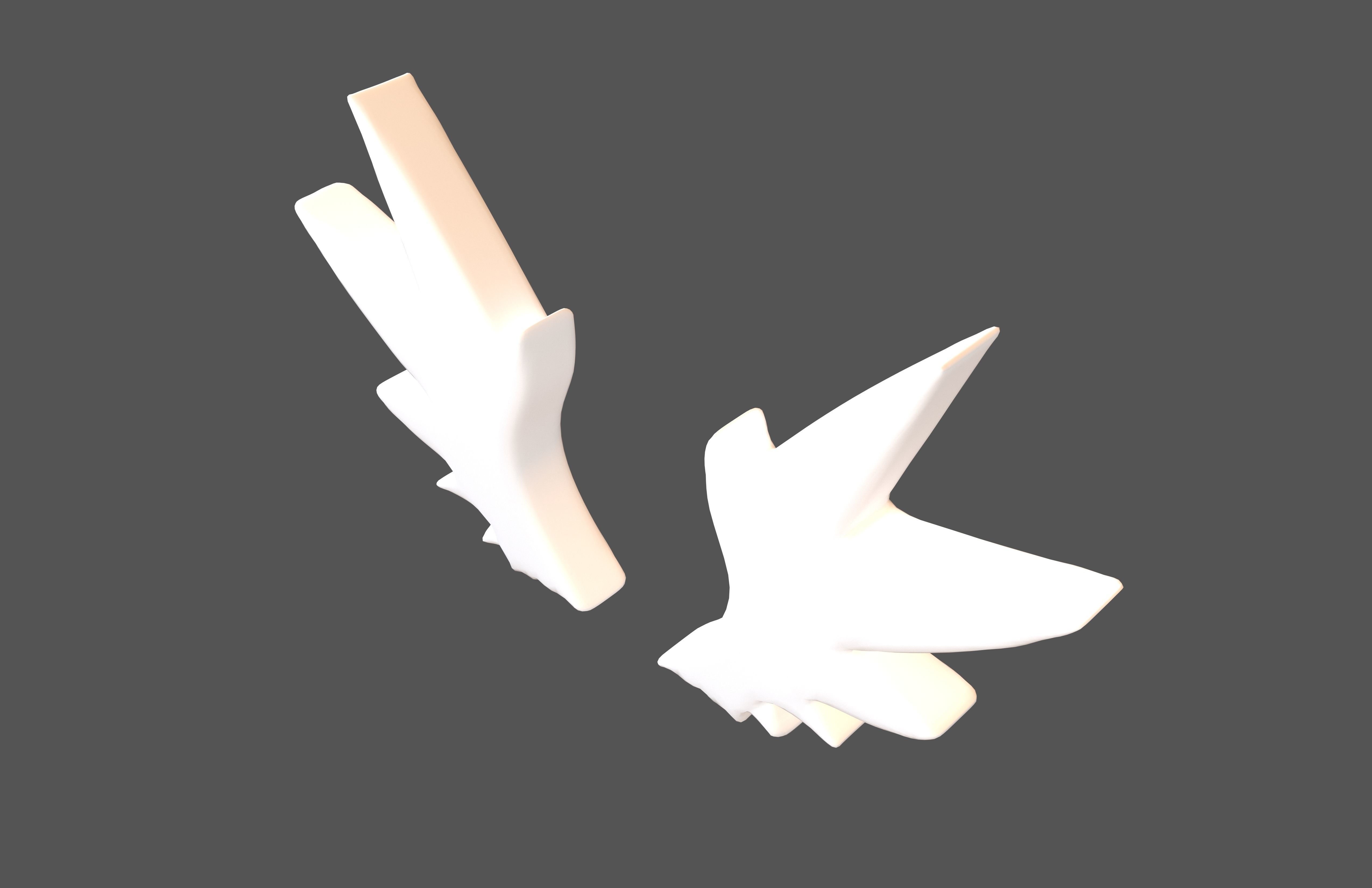 Wing Symbol v8 002 Low-poly 3D model_2