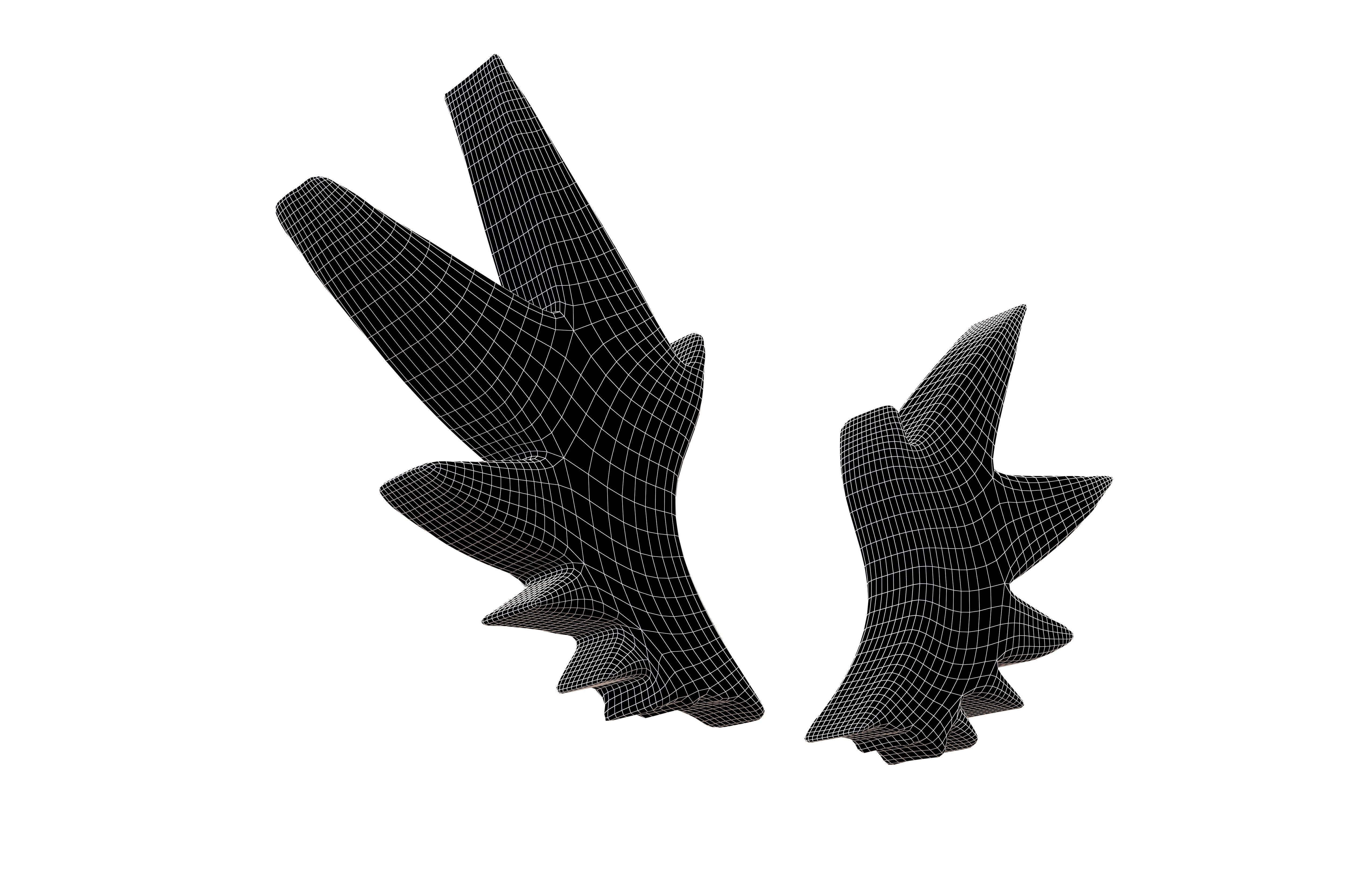 Wing Symbol v8 002 Low-poly 3D model_5