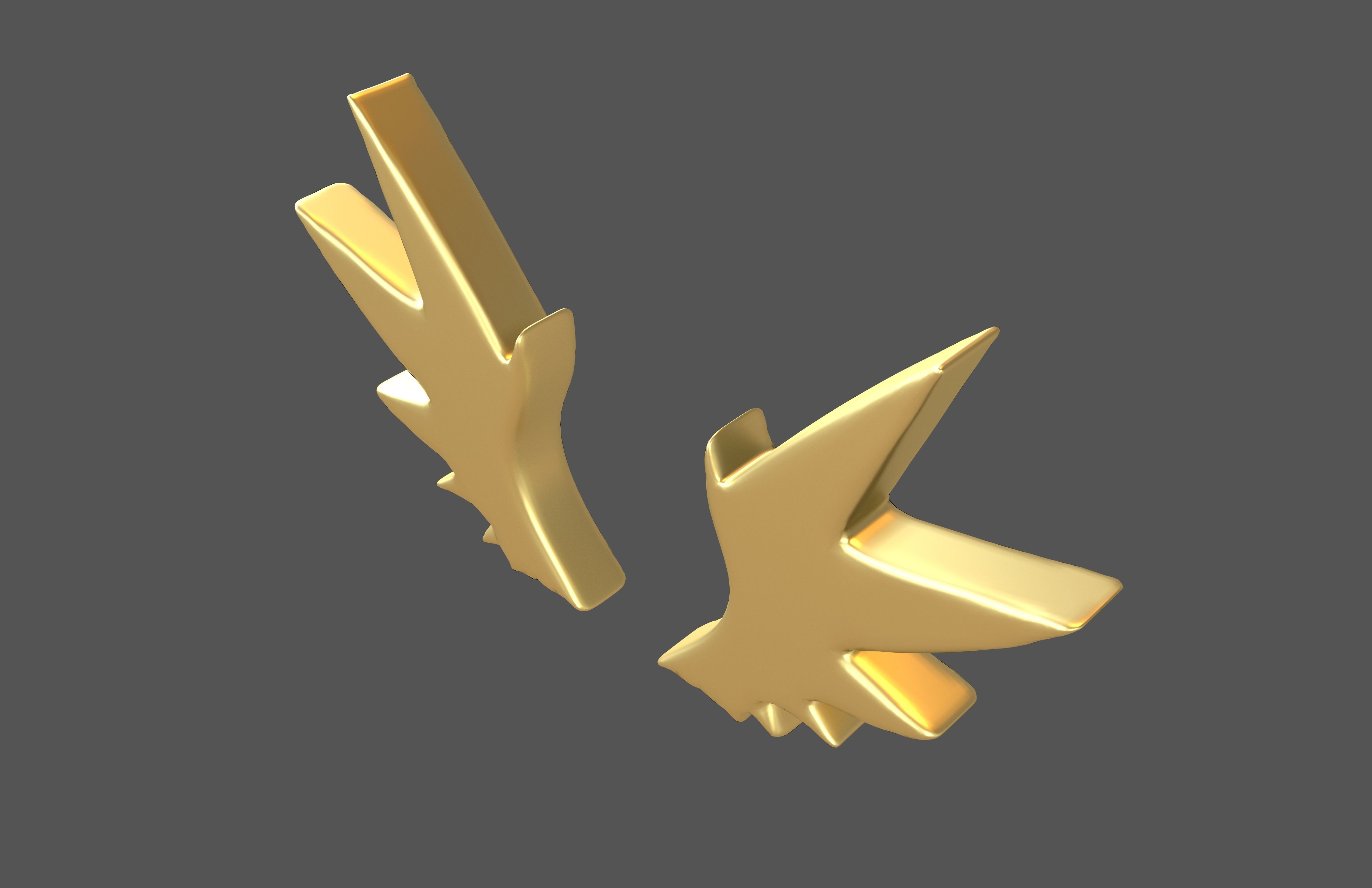 Wing Symbol v8 003 Low-poly 3D model_2