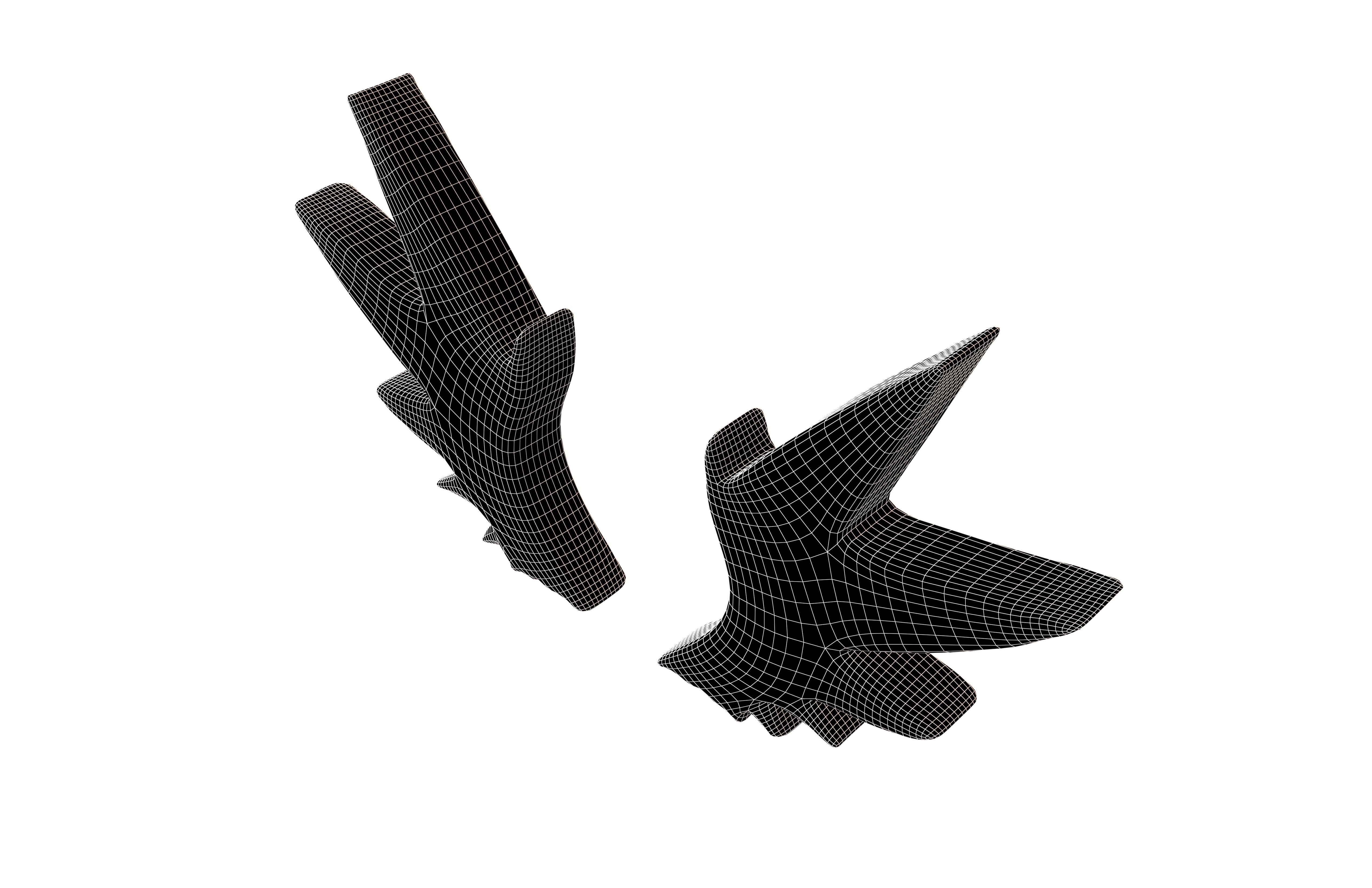 Wing Symbol v8 003 Low-poly 3D model_7