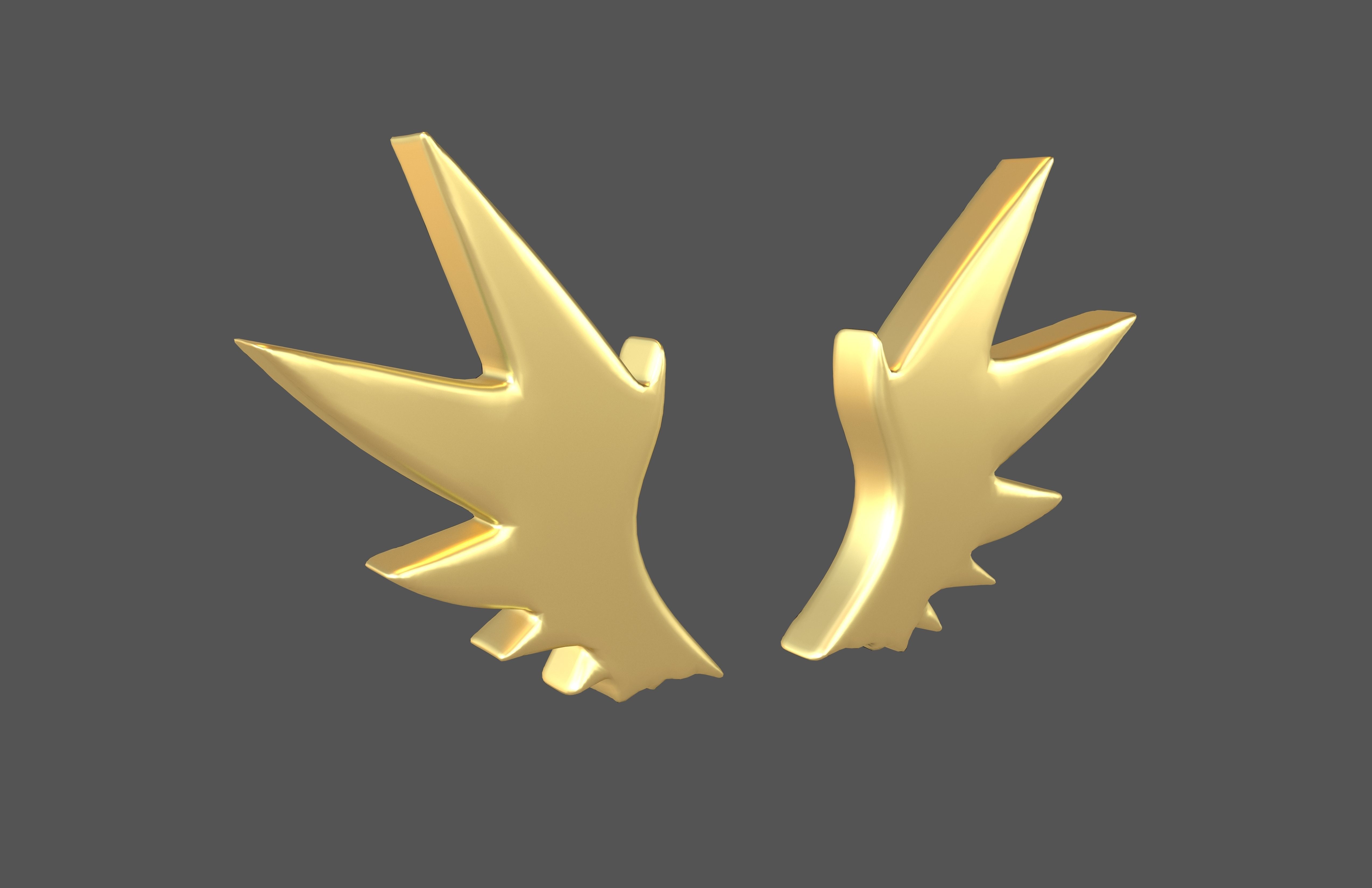 Wing Symbol v8 003 Low-poly 3D model_1