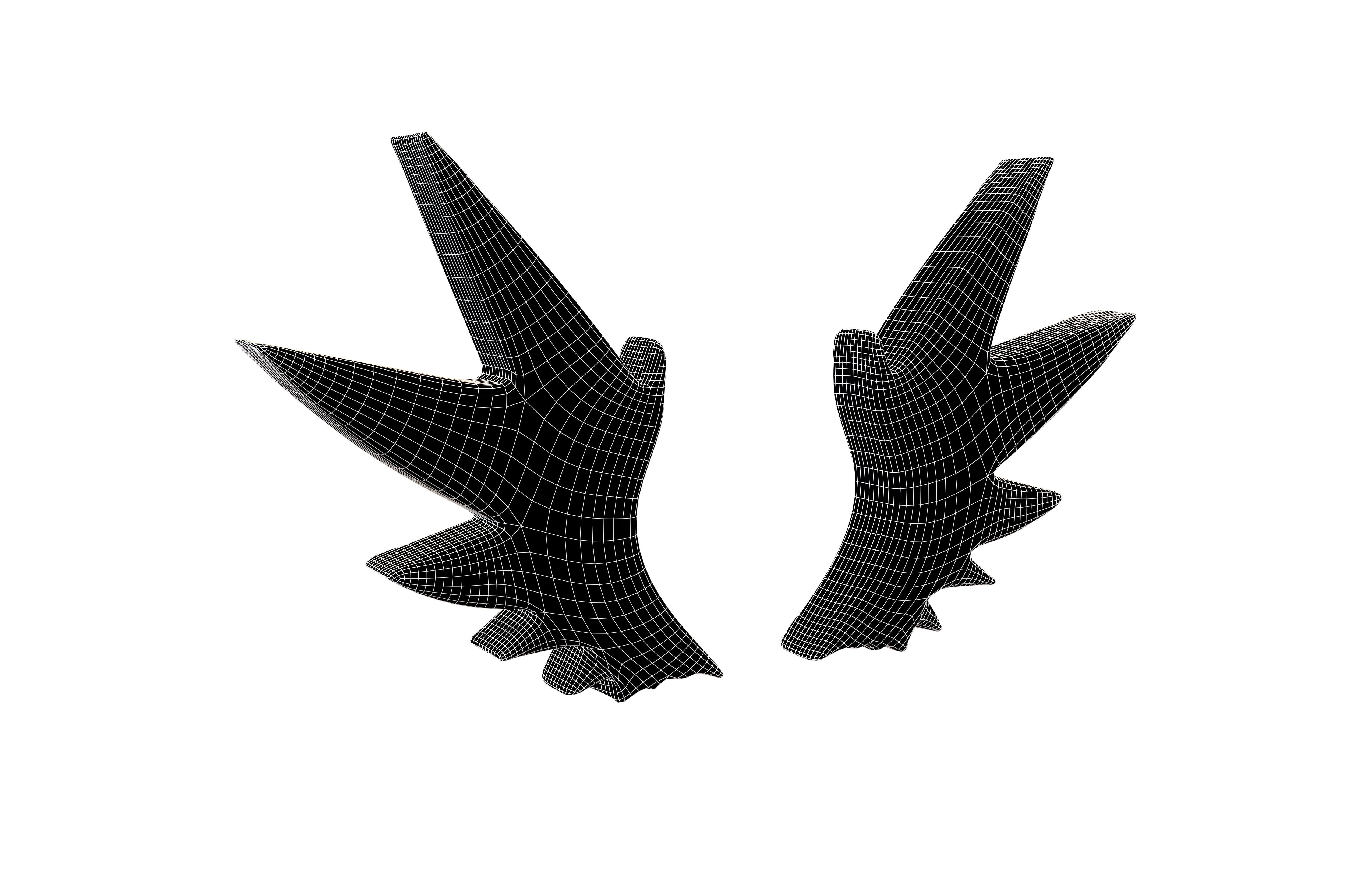 Wing Symbol v8 003 Low-poly 3D model_4