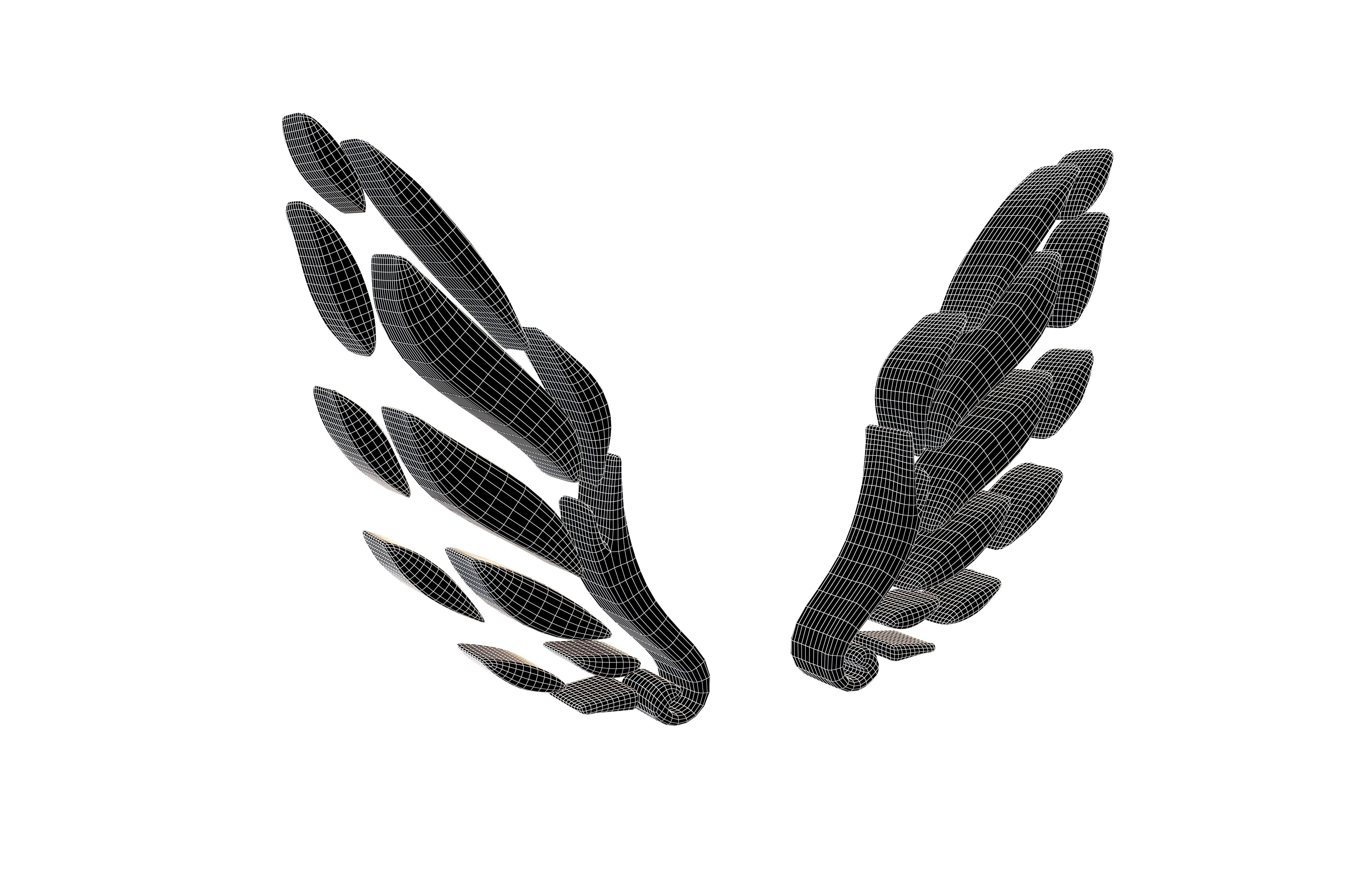Wing Symbol v9 001 Low-poly 3D model_6