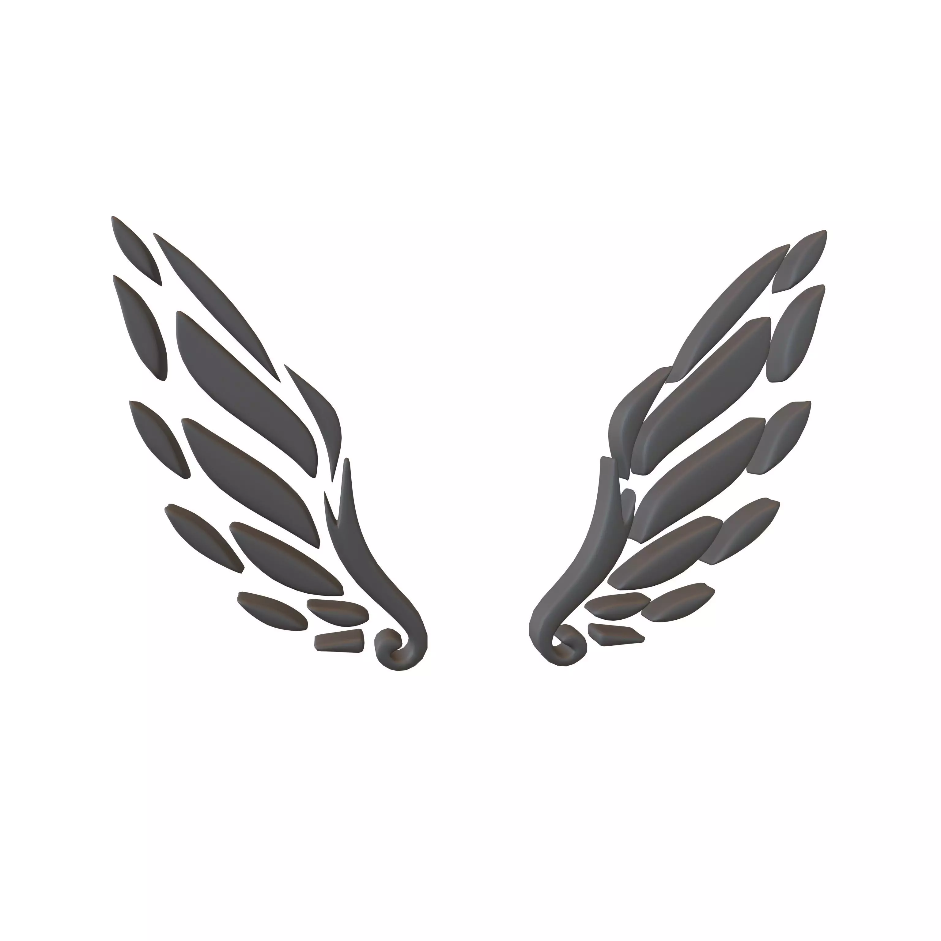Wing Symbol v9 001 Low-poly 3D model_0