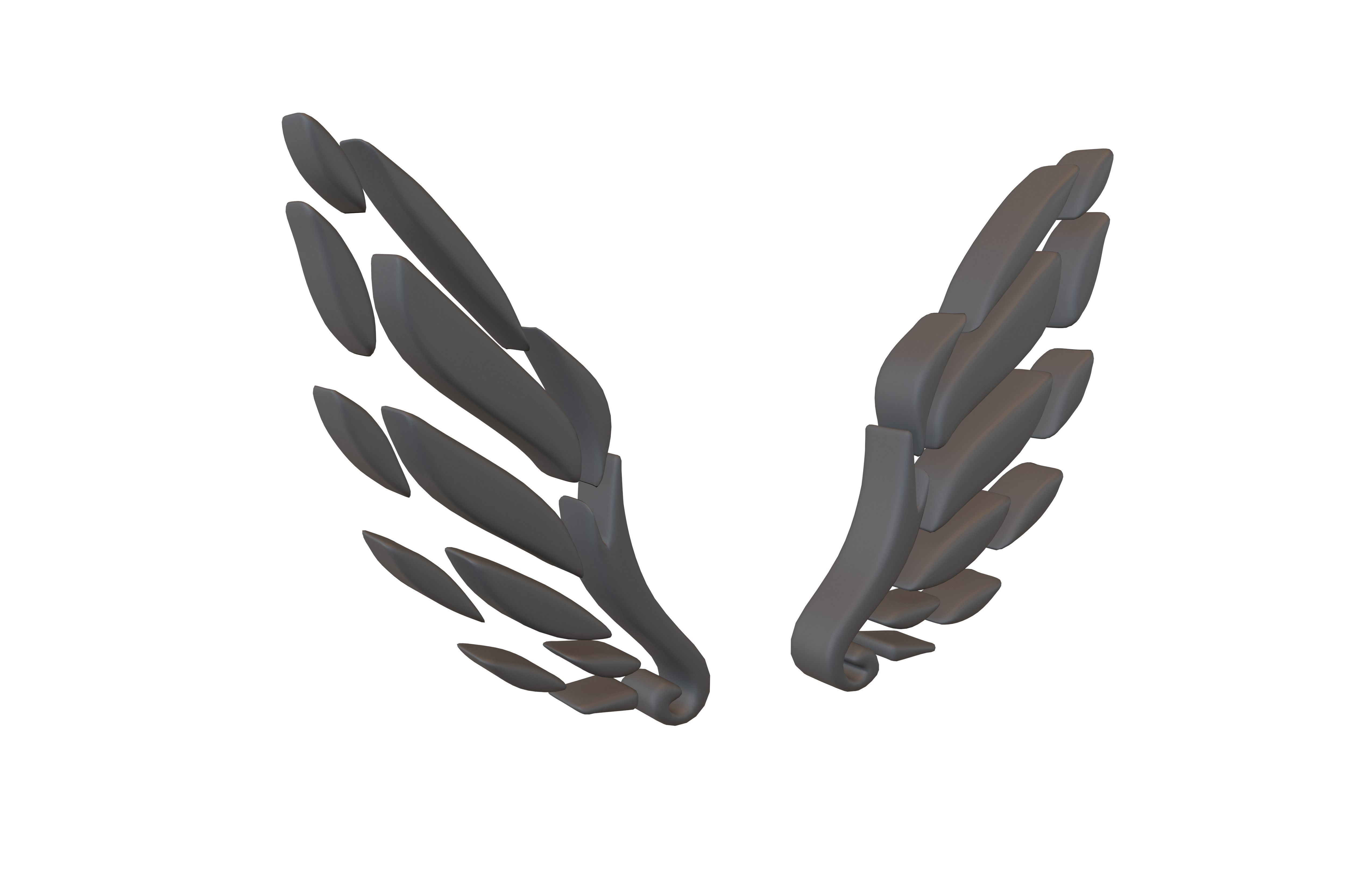 Wing Symbol v9 001 Low-poly 3D model_3